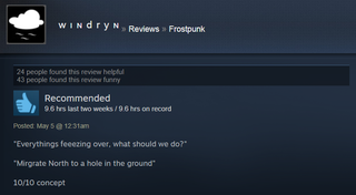 Illustration for article titled Frostpunk, As Told By Steam Reviews